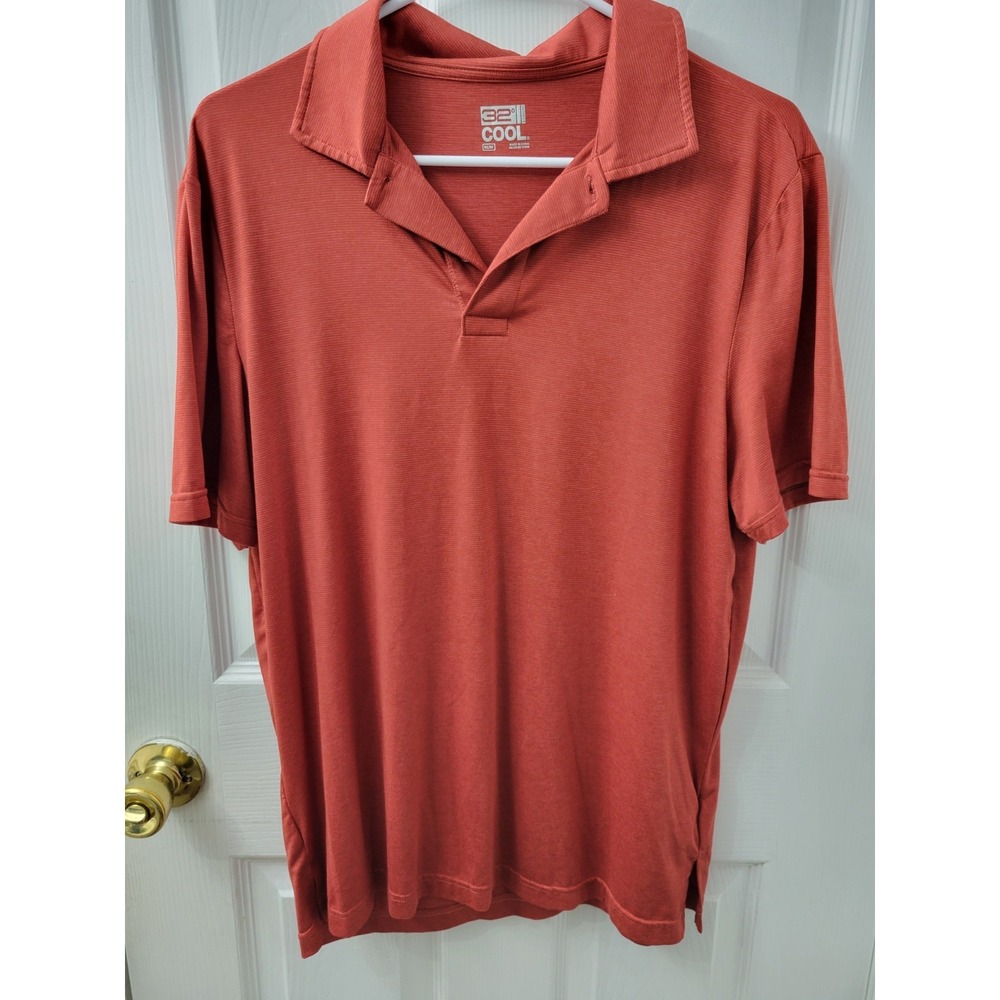 32 Degrees Cool Performance Polo Shirt Mens Size‎ Medium Crimson Red EUC